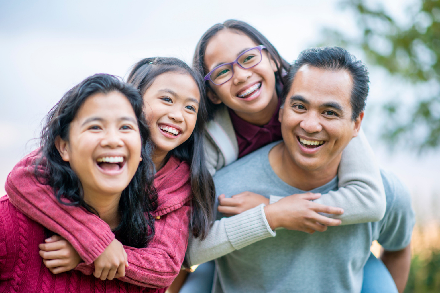 Happy family smiling together
